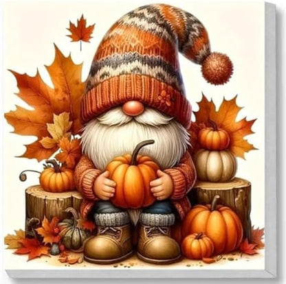 Fall Paint by Numbers Kit for Adults,Gnome DIY Paint by Number With Frame by TCDZMYGS