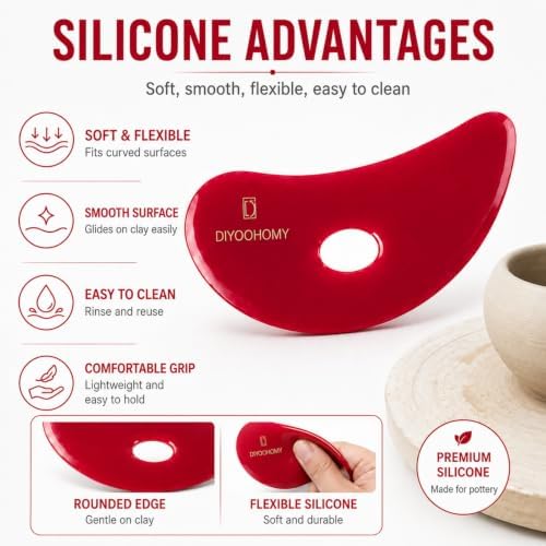 Diyoohomy 6pcs Soft Silicone Pottery Ribs for Ceramic, Mud and Clay Tools - Image 2