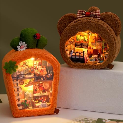DIY Miniature Dollhouse with LED Lights Creative Modern Cabin Handmade Mini House Model, Furniture Scene, Mini Decorative Wooden Craft - Image 5