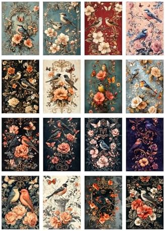 Decoupage Paper Pack (35 Sheets 6"x8") Birdsong Beauty: Graceful Birds Perched Among Floral Arrangements, accompanied by Butterflies, Creating a Harmonious, Vintage-Inspired Nature Scene FLONZ - Image 2
