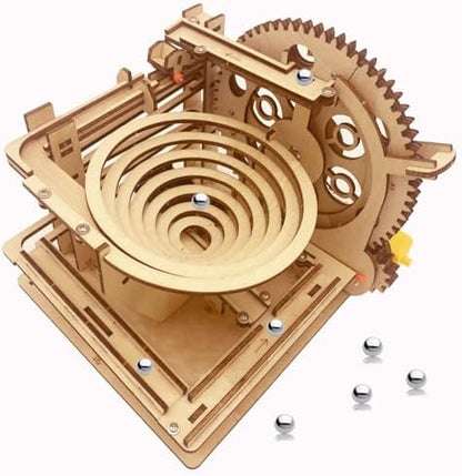 3D Puzzle Wooden Marble Run for Adults DIY Model Kit Assembly Wood Crafts by IQIETOY