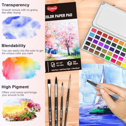Smallbudi All in One Watercolor Paint Set 168 Colors with Portable Box - Image 2