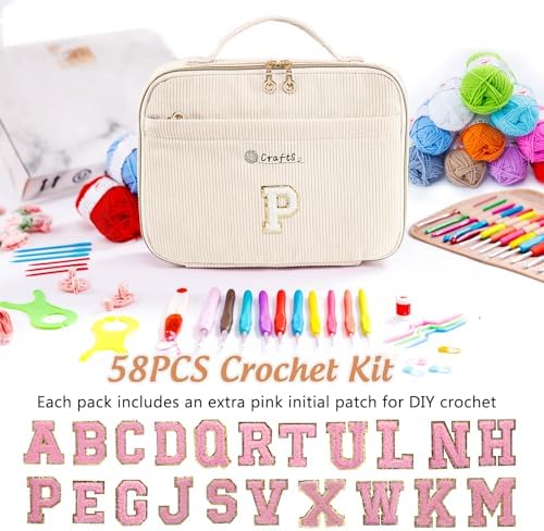 MYBAGZING Initial Crochet Kit for Beginners with Yarn Storage Bag, 10pcs Crochet Hooks 2.0-6.0 mm, 10 Skeins Yarn for Crocheting, Knitting Accessories, 58pc Crochet Starter Kit for Adults - Image 4