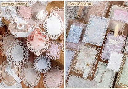 84 Pcs Lace Textured Scrapbook Paper Kit, Embossed Rice Paper For Decoupage - Image 5