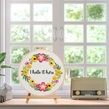 Nuberlic Floral Embroidery Kit for Beginners,Funny Embroidery Practice Kit - Image 7