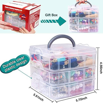 YUGDRUZY Jewelry Making Supplies Kit, 2831 pcs Bracelet Making Kits, Repair Tool with Jewelry Pliers, Jump Rings, Beads, Wire,Craft DIY Gifts - Image 5