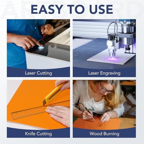 Rowood Colored Plywood Sheets for Laser Cutting,12x12x1/8inch,7 Pack 3mm Thin Unfinished Wood Crafts for Laser Engraving and DIY Ornaments and Architectural Model-Red/Orange/Yellow/Blue-WB124 - Image 4