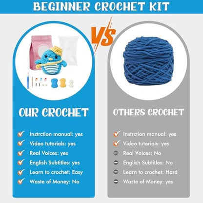 Wadukud Penguins Crochet Kit for Beginners, DIY Crochet Kit for Adults, Crochet Starter Kit with Step-by-Step Video Tutorials for Holiday Craft Gifts for Teen Girls Kids - Image 6