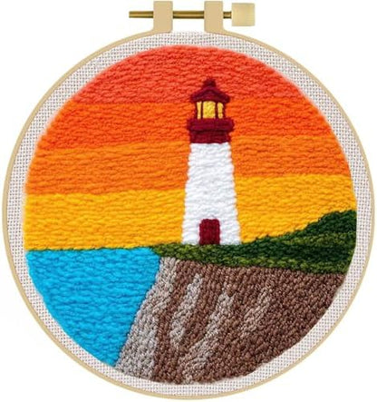 LACHLAND Punch Needle Kit for Beginners Lighthouse Embroidery DIY Craft Set by LACHLAND