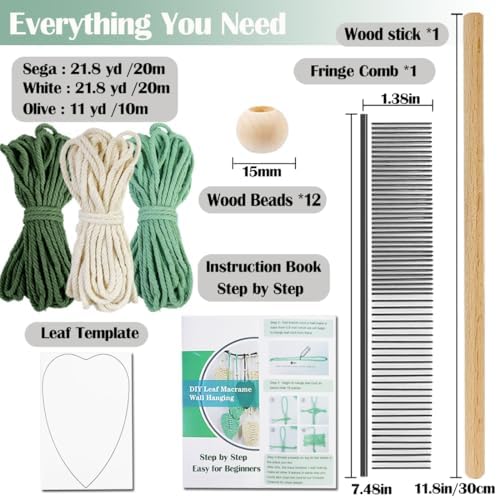 Ewparts Macrame Wall Hanging Kit for Adults Beginner with Instruction Book - Image 3