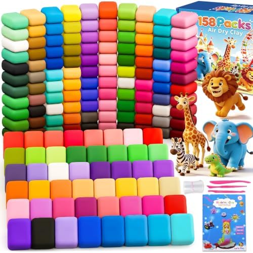 EDIFON Air Dry Clay,158-Color Foam Magic Modeling Clay for Kids DIY Crafts by EDIFON