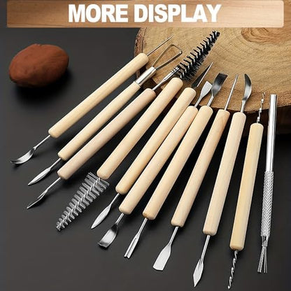 LINPHCEY 11-Piece Clay Sculpting Tools Set Perfect for Polymer Air Dry Modeling Clay Beginners & Professionals Ideal for DIY Pottery & Ceramics Tools for Clay Sculpey Sculpting & Crafting - Image 7
