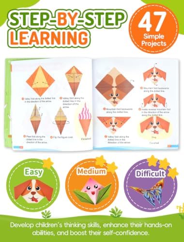 hapray Origami Kit for Kids, 98 Paper with 47 Patterns, Origami Instruction - Image 4