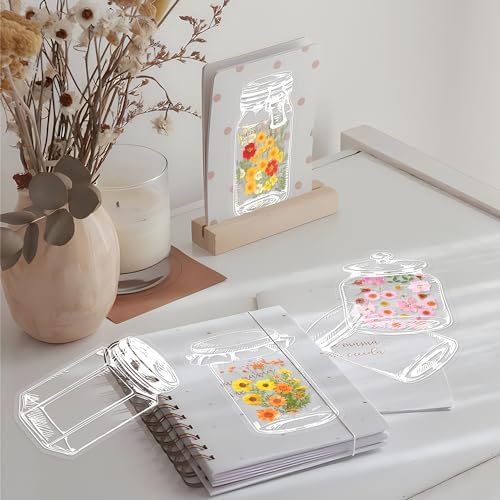 Large Size Transparent Dried Flower Bookmarks, 20 PCS Handmade DIY Flower Page Clips,World in Bottle-Making Stunning Herbarium(Mason Jars) - Image 6