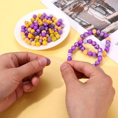 2200PCS+ Game Day Beads Charms for Bracelet Making Polymer Clay Beads Crystal Pearl Letter Gold Spacer Beads Football Charms for Game Day Bracelet Necklace Making DIY Crafts - Image 4