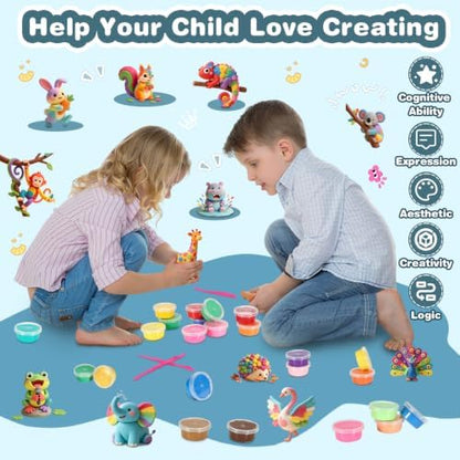 ifergoo Air Dry Clay Kit - 32 Colors Magic Foam Modeling Clay for Kids - Image 5