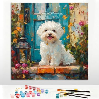 Pxzcrypha Dog Paint by Numbers Kit for Adults Beginner 16x16inch by Unknown