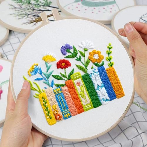 Louise Maelys Floral Books Embroidery Kit for Beginners DIY Needlework - Image 5