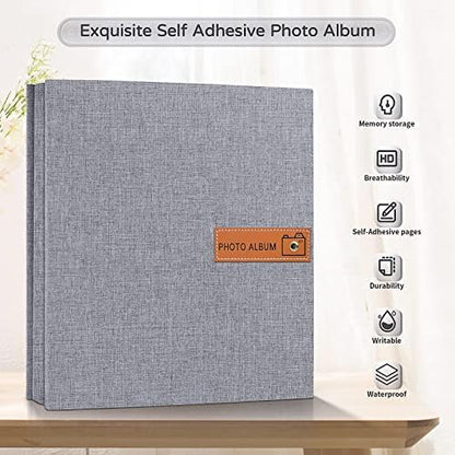 Popotop Large Photo Album Self Adhesive 4x6 5x7 8x10 Scrapbook Album DIY Picture Book,Gifts for Mom,Family Baby and Wedding,with Metal Pen and Plastic Board - Image 2