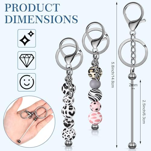 Tondiamo 24 Pcs Beadable Keychain Bar - Image 2