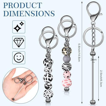 Tondiamo 24 Pcs Beadable Keychain Bar - Image 2