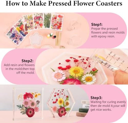 210 Pcs Dried Pressed Flowers for Resin,Real Nature Dried Flowers for Craft - Image 5