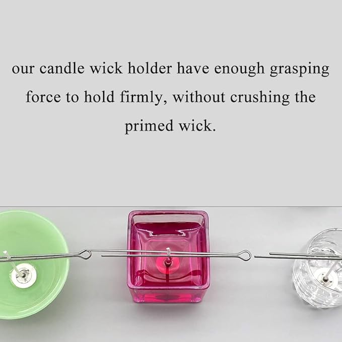 HAHIYO 10PCs 4.7 Inch Metal Candle Wick Holder Candle Wick Fixing Clip Candle Wick Centering Device Wick Setter Candle Wick Centering Tool for DIY Candle Making Candle Making Supplies Accessories