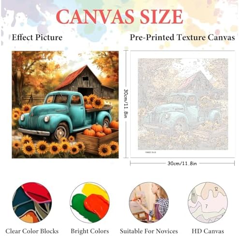 AIBOERL Paint by Numbers Kit for Adults Beginner,Fall Truck, 12X16In - Image 5