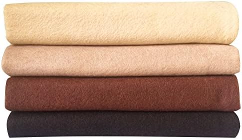 4pcs Thick 1.4mm Soft Felt Fabric Sheet Assorted Color Felt Pack DIY Craft Sewing Squares Nonwoven Patchwork (92x90cm Brown) - Image 4