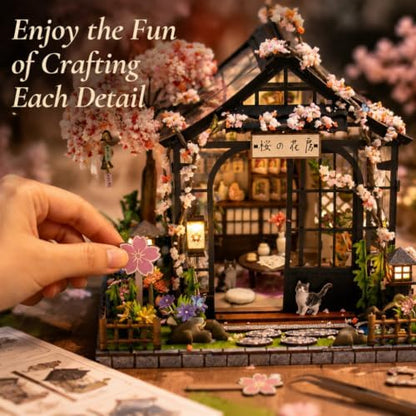 Book Nook Kit Dollhouse Kit, 3D Wooden Puzzle Sakura Japan - Image 6