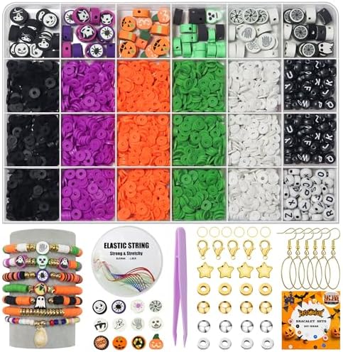 WANSPOORTS 3200+pcs Polymer Clay Beads Charms Friendship Bracelet Necklace Earring Jewelry Making kit, Accessories for Arts Crafts DIY Gifts for Women Girls ((3200+Pcs)) by Unknown
