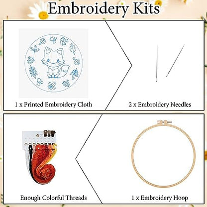 Louise Maelys Fox Embroidery Kit for Beginner, Animal Cross Stitch Kit - Image 2