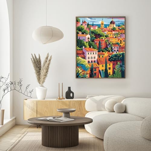 Possoco Paint by Numbers Kit for Adults Beginner, Europe Landscape Easy Adult Paint by Number Kits on Canvas, DIY Acrylic Watercolor Oil Paint by Number for Adults Teens for Home Decor 16x20 Inch - Image 2