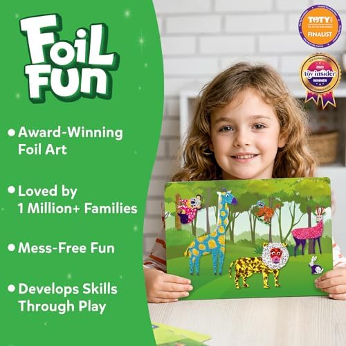 Skillmatics Foil Fun Animals, Foil Art & Craft Kit, Gift for Boys & Girls - Image 2