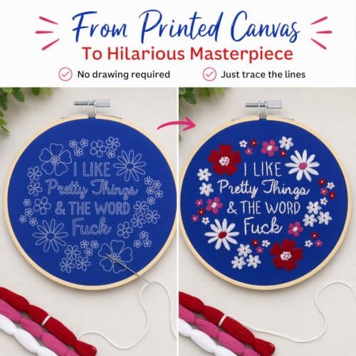 FUNATIC I Like Pretty Things and The Word Fuck Fun Embroidery Kit for Adult - Image 7