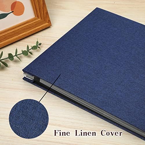 Spbapr Large Photo Album Self Adhesive Linen Cover Magnetic Scrapbook Album DIY Scrap Book 40 Black Sticky Pages for 3x5 4x6 5x7 8x10 Pictures with A Metal Pen - Image 3
