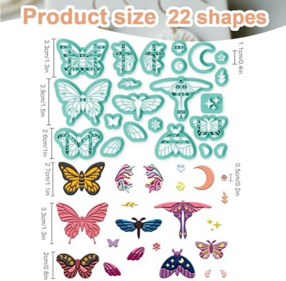 beinkmake 22Pcs Butterfly Polymer Clay Cutters Boho Clay Earrings Cutters - Image 2