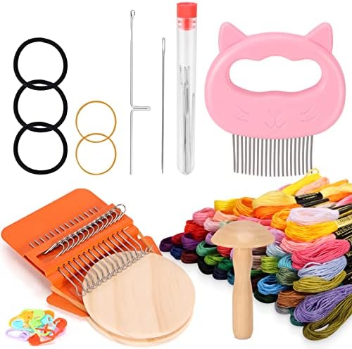 Caydo Speedweve Darning Mini Loom Kits Machine with 50 Color Threads, Sock Darning Mushroom Egg, Complete Darning Kit for Beginners Quickly Mending Jeans Socks, DIY Artful Patterns, Repair Clothes - Image 6