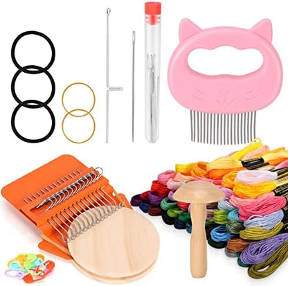 Caydo Speedweve Darning Mini Loom Kits Machine with 50 Color Threads, Sock Darning Mushroom Egg, Complete Darning Kit for Beginners Quickly Mending Jeans Socks, DIY Artful Patterns, Repair Clothes - Image 6
