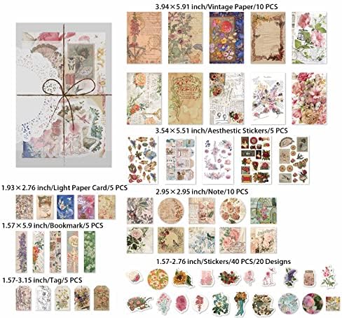 Vintage Scrapbooking Supplies Kit 83PCS Vintage Stickers for Journaling - Image 5
