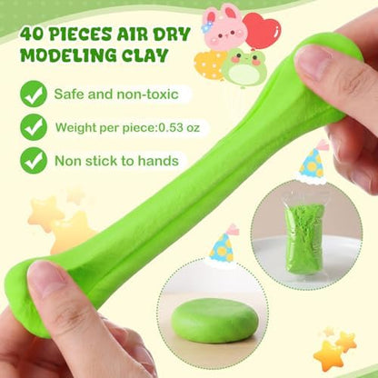 VioraWhite 40 Pcs 21 oz Air Dry Clay Bulk Modeling Clay,Green - Image 2