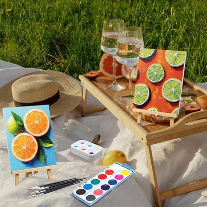 Ctosree 12 Sets Pre Drawn Canvas Kit for Painting,Colorful Fruit,8 x 10 in - Image 6