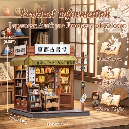 CUTEBEE Book Nook Kit - Japanese Kyoto Bookshop for Adults - Image 3