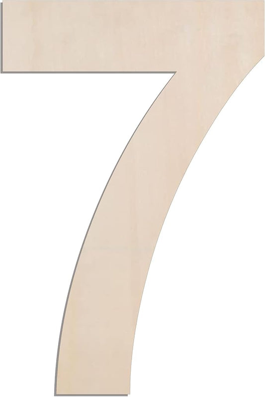 MGTECH 12 Inch Large Wooden Number 7, 1/4 in Thick Big Wood Number for Crafts and Wall Decor