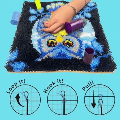Puzamen Latch Hook Kit, 12in Small Latch Hook Rug Kits for Adults Beginners - Image 5