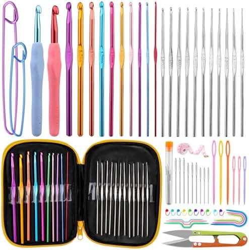 IMZAY Crochet Hooks Set, 66Pack Crochet Needles Set Ergonomic Crochet Hooks by Imzay