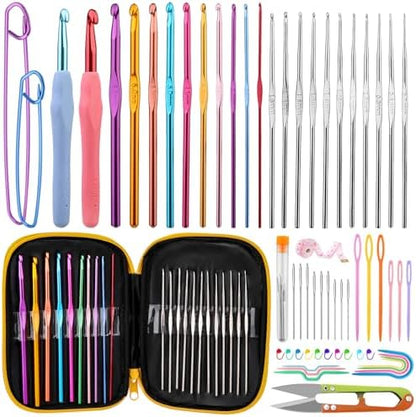IMZAY Crochet Hooks Set, 66Pack Crochet Needles Set Ergonomic Crochet Hooks by Imzay