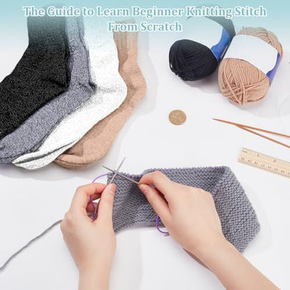WEBEEDY 4 Sets Socks Knitting Kit Complete DIY Knitting Set with Premium Yarn and Detailed Instruction for Adults Beginner,Easy to Use Socks Knitting Starter Pack Crochet Supplies Craft Set - Image 5