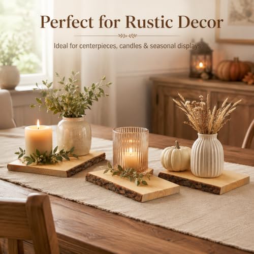 6 Pack 7 x 11 Inch Live Edge Wood Slab for Crafts, Natural Wood Planks for Crafting, Unfinished Rectangle for Crafts Wood Burning Home Décor & Rustic Weddings - Image 7