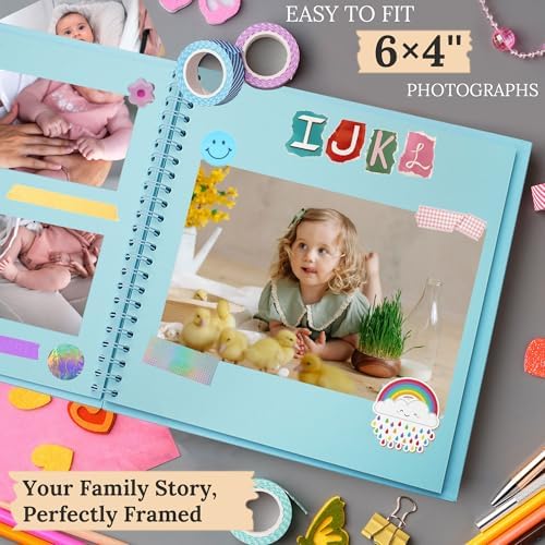 Polaroid Scrapbook Photo Album 7"x7" 20 Sheets 40 Pages Kraft Paper Blue - Image 5